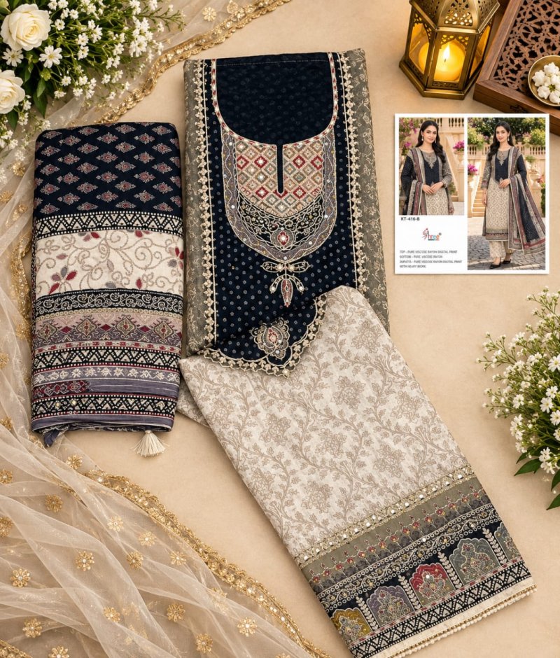 Kt 416 A To E By Shree Viscose Muslin Pakistani Salwar Suits 